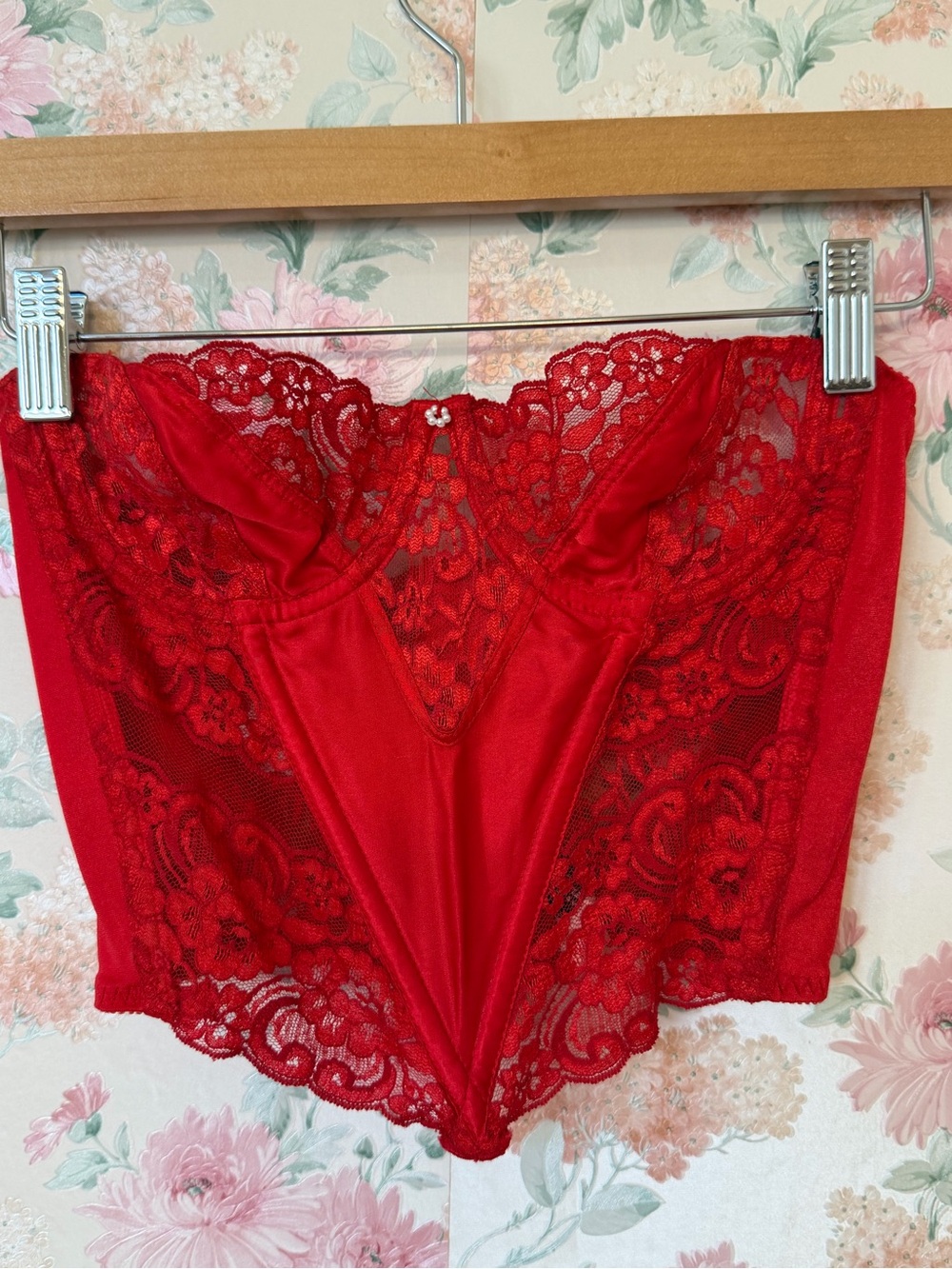 Dior Red Lace Bustier Corset
